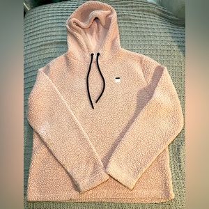 Fila light pink pullover hoodie, textured, soft, L